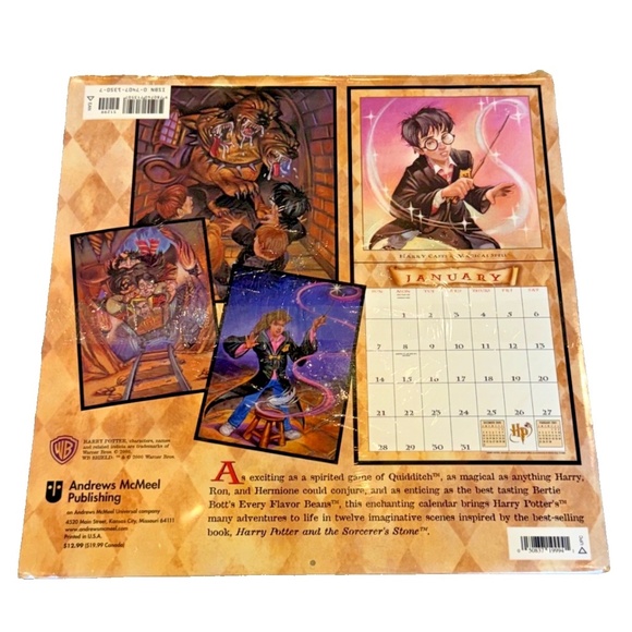Harry Potter 2001 Wall Calendar,‎ New, Sealed, With Included Stickers - Picture 2 of 4
